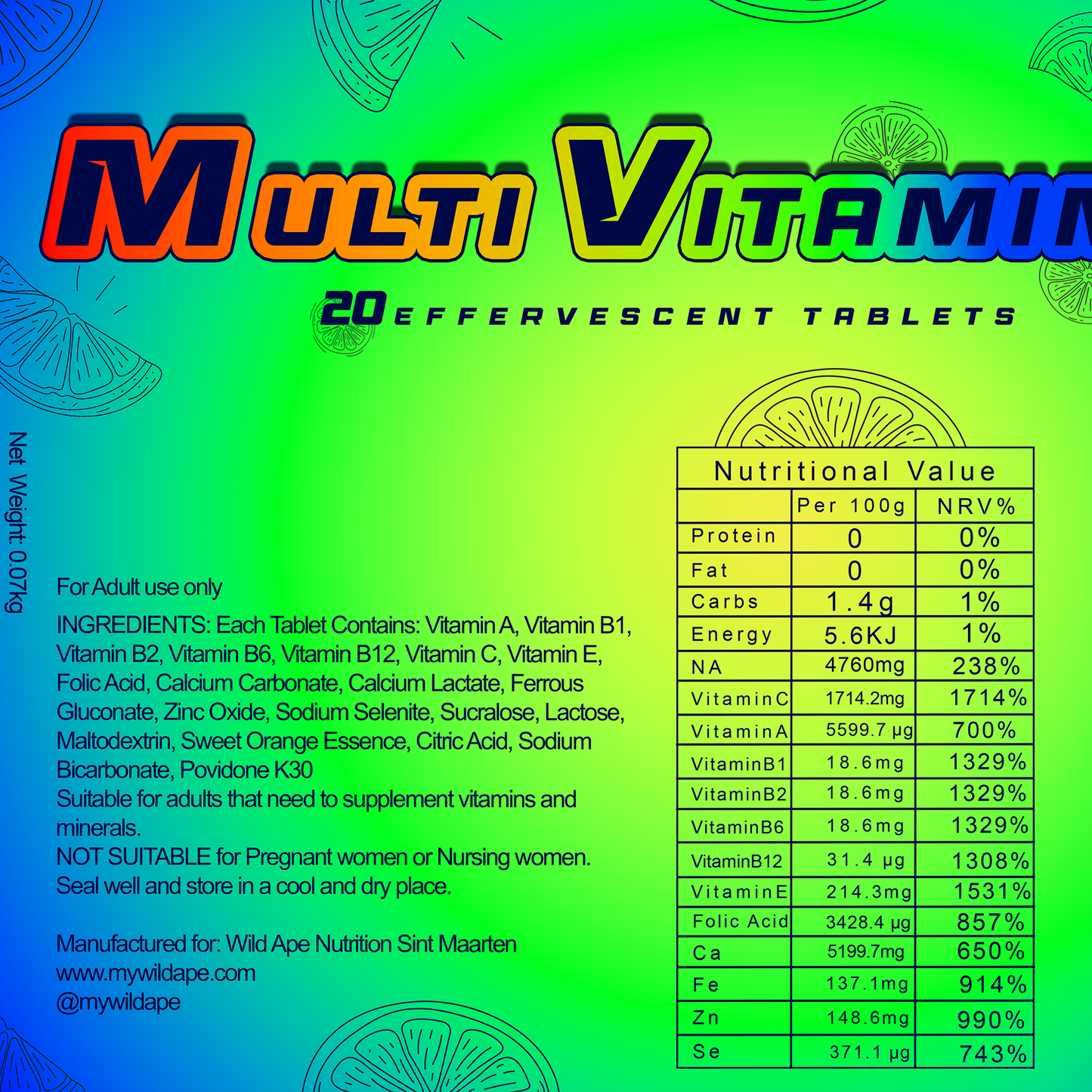 Multi Vitamin Effervescent Tablets